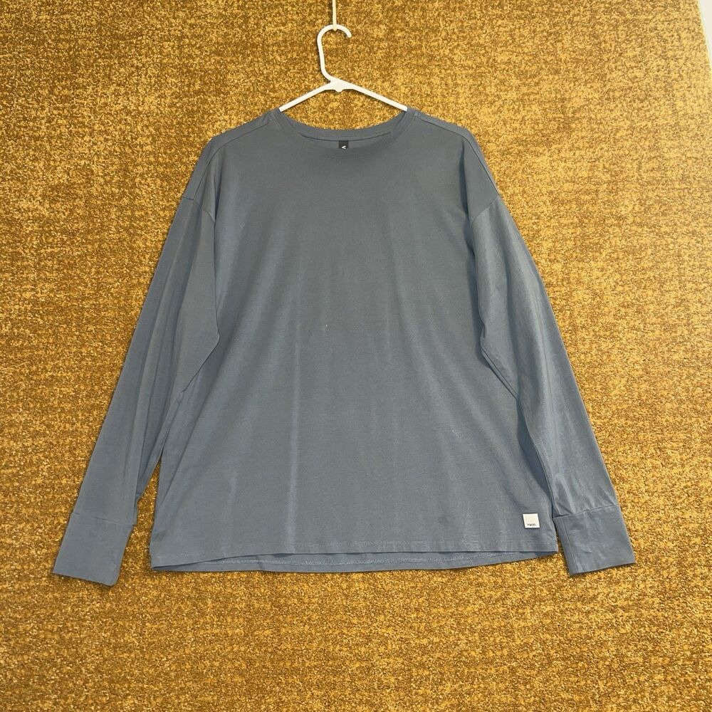 FLAWS Vuori Women’s Long Sleeve Feather Tee Sz S Relaxed Smoked Blue Oversized